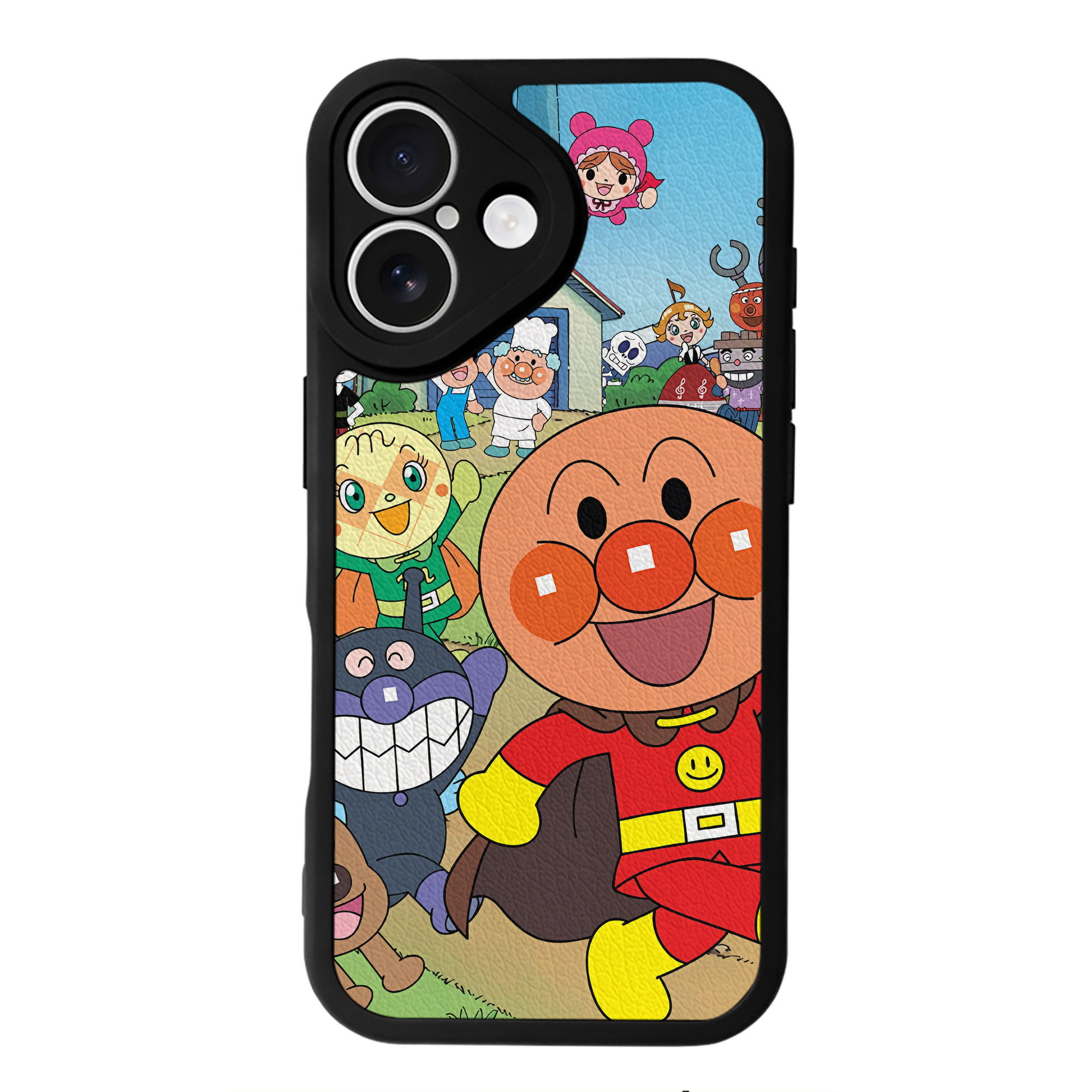 （画像用） アンパンマン Anpanman 【iPhone 16シリーズ対応】シリコンスマホケース（レザー調） 材質：シリコン